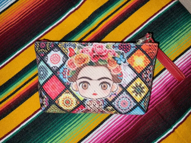 Frida Kahlo Jute Clutch/Makeup Bag Cosmetiquera