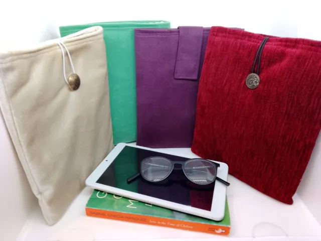 Handmade book sleeve kindle iPad pouch Luxury velvet suedette choose Xmas gift