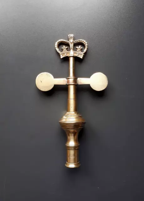 A very fine 19thC West Country Friendly Society brass pole head- Aller, Somerset