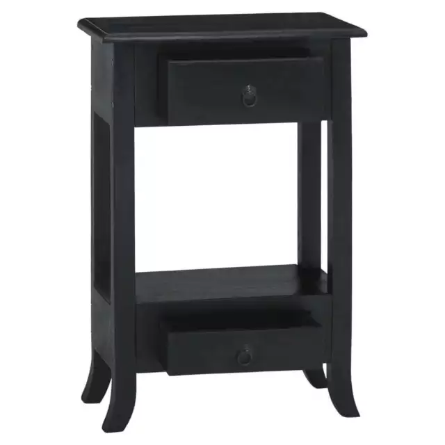 Table console avec tiroirs noir 50x30x75cm bois d'acajou massif 2