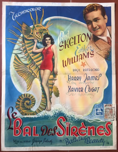 Affiche Belge LE BAL DES SIRENES Bathing Beauty ESTHER WILLIAMS Red Skelton