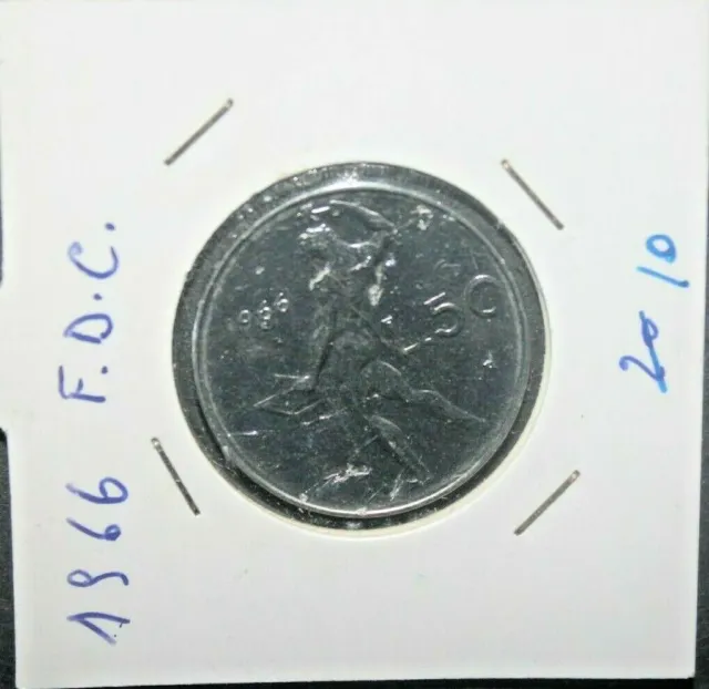 Italia Repubblica 1966 Moneta Lire 50 Vulcano Nuova Fdc (C.0)