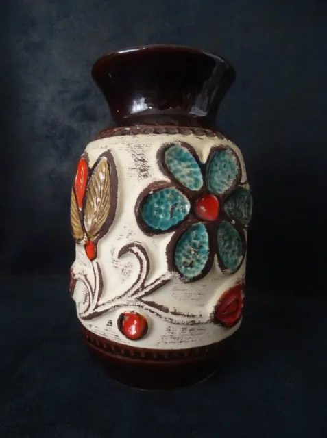 céramique Bay West Germany W. Mid century vase design fleurs rétro vintage 60 70