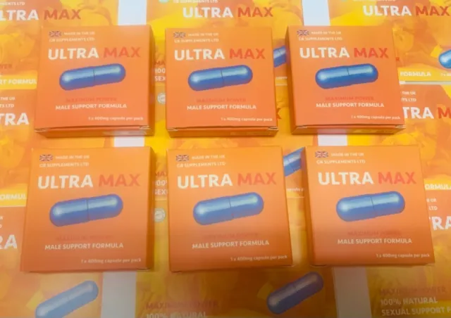 6 x (Improved Formula) Ultra Blue MAX High Strength  Natural Male Capsules