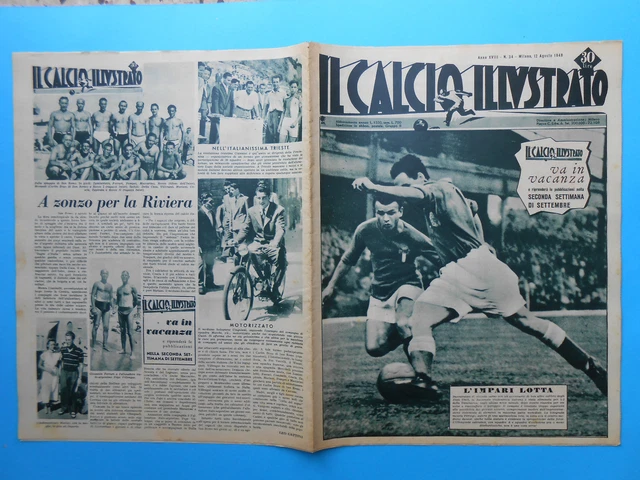 1948 IL CALCIO illustrato n. 34 italia italy italie italien danimarca