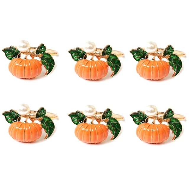 6 pz set da camera modello tovagliolo zucca Halloween Ringraziamento Set da camera tavolo tovagliolo mozzo I7U2
