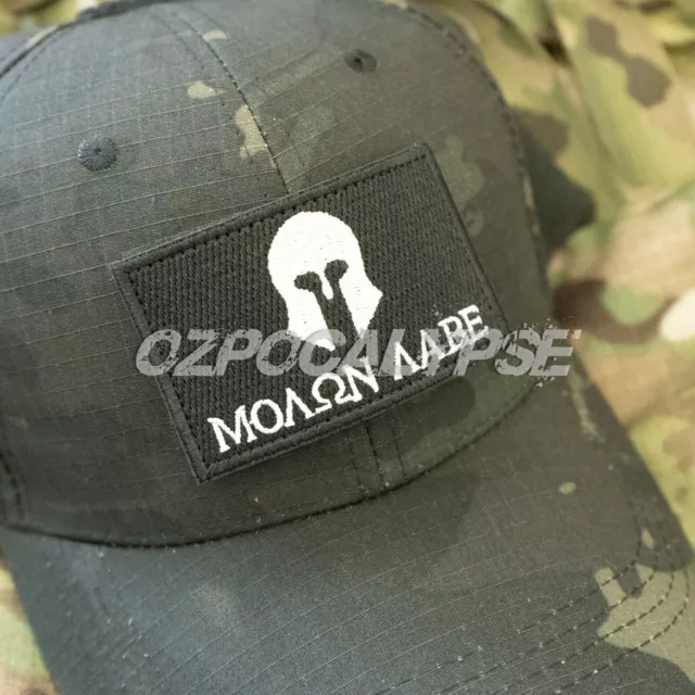 Molon Labe Black Patch - army tactical molle gear military camo spartan warrior