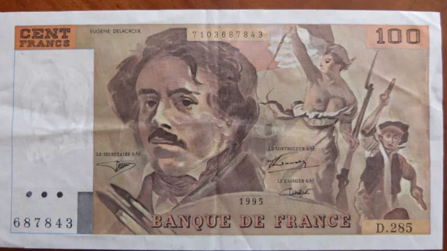 Billet  De  100  Francs   Delacroix    De  1995