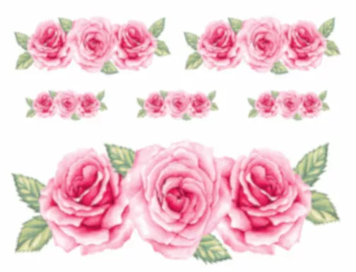 Victorian-Like Image Watercolor Shabby Pink Rose Swag Waterslide Decals FL446