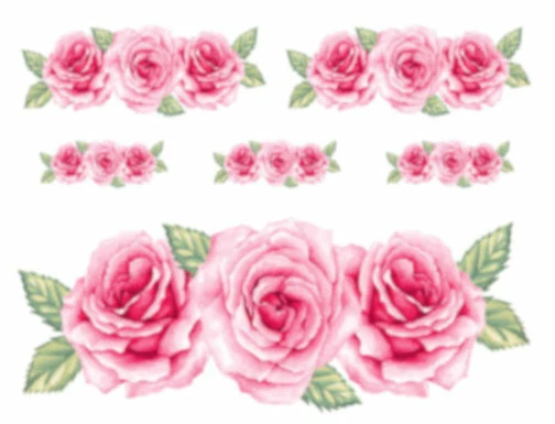 Victorian-Like Image Watercolor Shabby Pink Rose Swag Waterslide Decals FL446