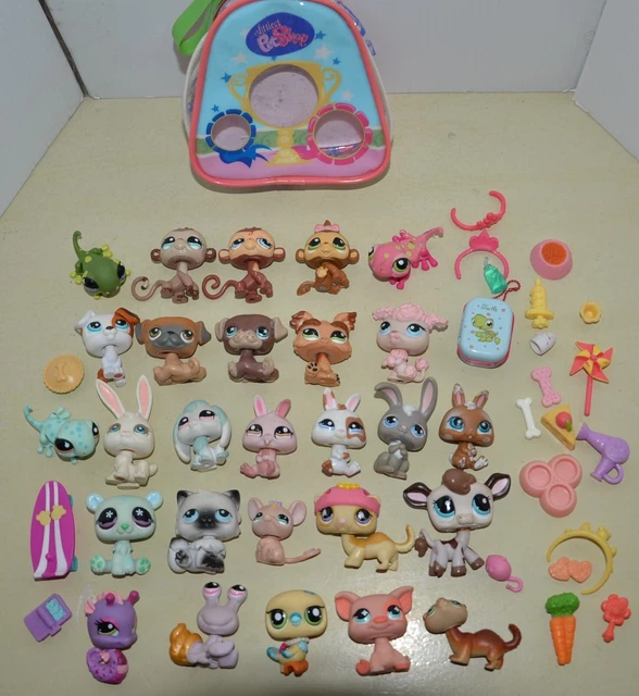 LITTLEST PET SHOP Lot of 25 Pets Dogs Rabbits Monkeys crab older style