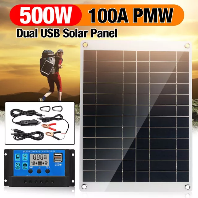 500W Solarpanel Solarmodul Ladegerät Wohnwagen Camping +100A Solar Laderegl W8E8