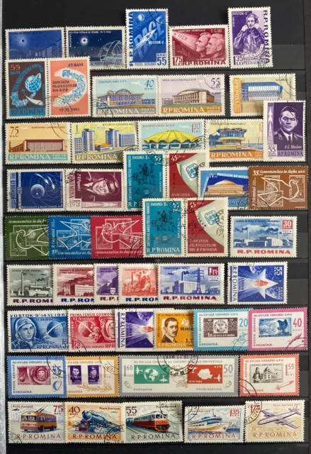 Beau lot de timbres ROUMANIE 1961 à 1963 (n°144 à 188)
