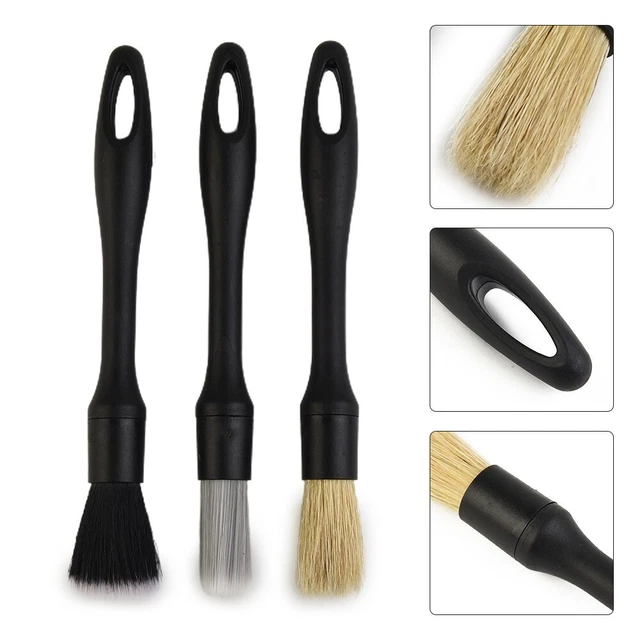 Zubehör Auto Detail Pinsel Nass und Trocken 3pcs/Set Schwarz Faser Weich Hair