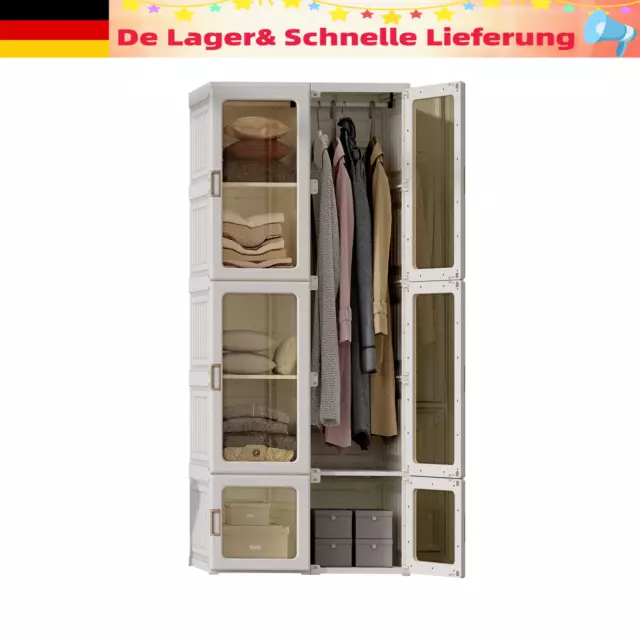 Kleiderschrank klappbar & tragbar Garderobenschrank 10 Würfel-Organizer