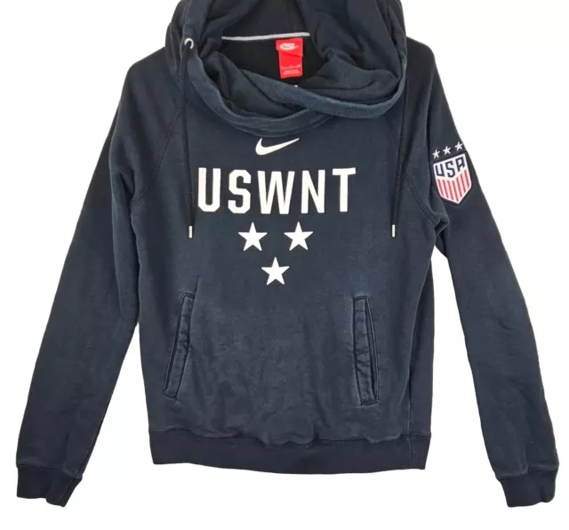 USWNT Nike Funnel Neck Hoodie Sweatshirt USA Soccer Womens National Team Blue SM