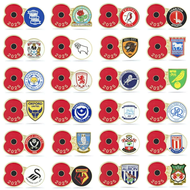 CHAMPIONSHIP 2025 POPPY Football Pins Royal British Legion - Main Image