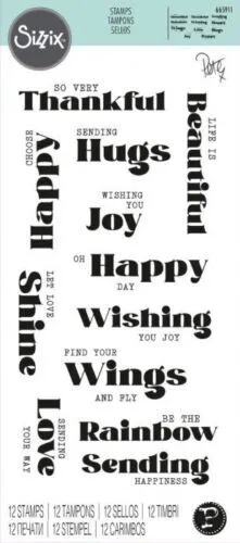 Sizzix Good Vibes 4   Sentiment Phrases Clear Stamp Set   - c20.17