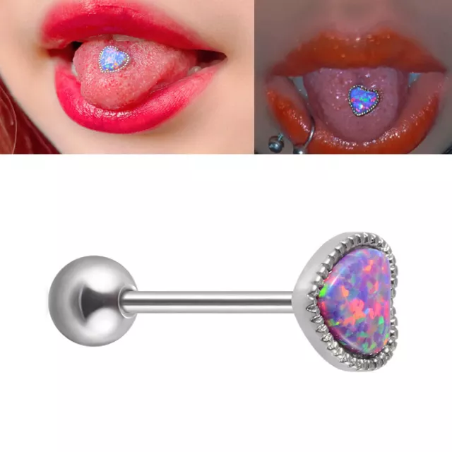 Titanium Steel Colorful Heart Tongue Nails Piercing Studs Piercing Body Jewe_SA