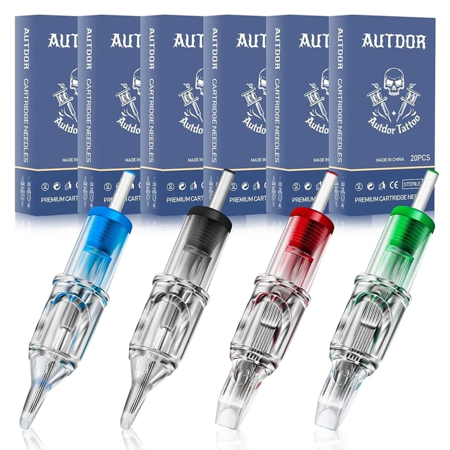 Agujas de cartucho de tatuaje - Autor 120 piezas agujas de tatuaje mixtas cartucho redondo Li
