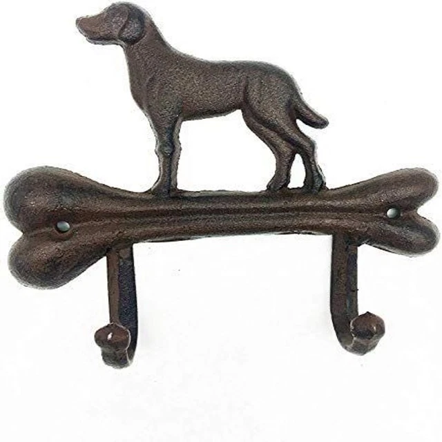 Rustic Heavy Duty Cast Iron Hook Wall Art Décor Hanging 8.5”x2''x6.5'', Dog a