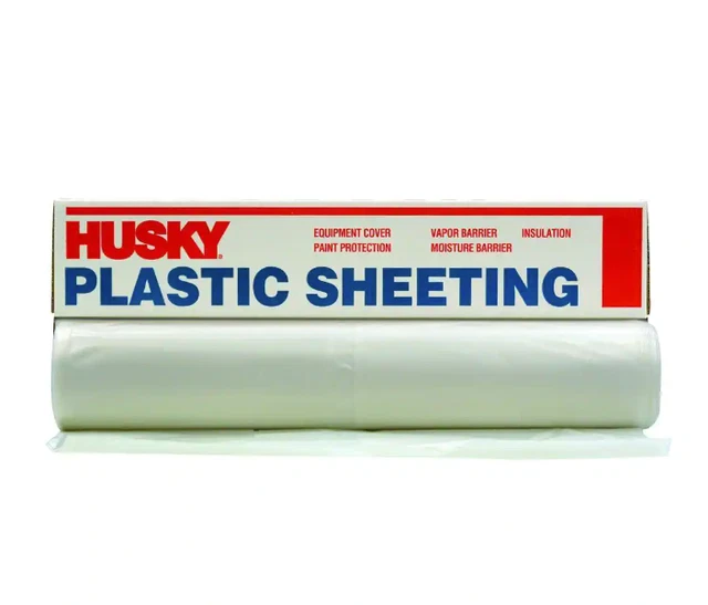 Plastic Sheeting 20 ft. x 200 ft. Clear 2 Mil Vapor Moisture Barrier Drop Cloth