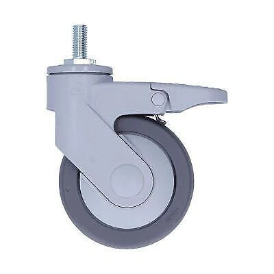 4 Pack M12 Thread Stem Silent Caster Wheel w/Brake for Furniture