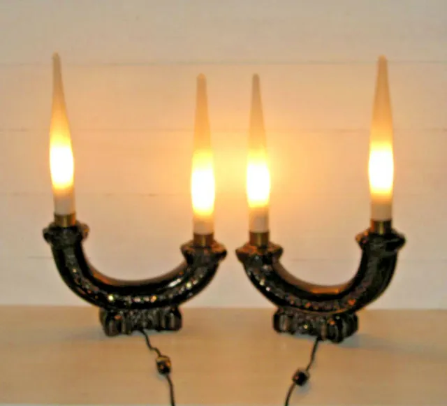 Paire de lampes bout de table en céramique mordorée signées SR Bonome Paris