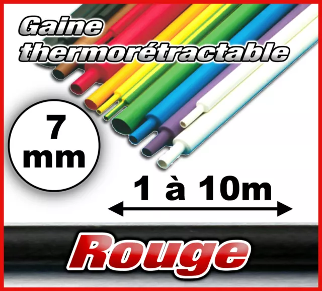 GTR-7# gaine thermo rétractable  rouge 7mm de 1 à 10m choix dans l'annonce  2/1