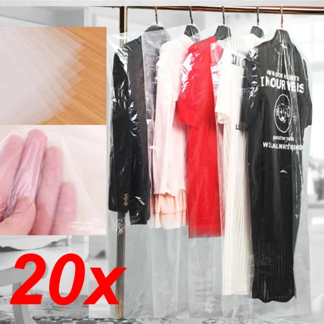 20x Kleiderschutzhülle Kleidersack Mantelschutz Schutzhülle transparent DE