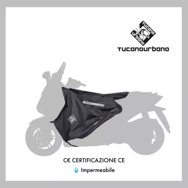 Tucano Urbano R081X Coprigambe Termoscud Moto Scooter Nero Impermeabile Termico