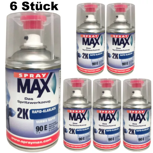 Spray Max 2K Klarlack Rapid 6 x 250ml Hochglänzend Benzinfest FreiHaus