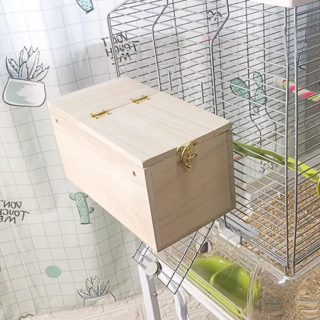 Wooden Bird Breeding Box Cage For Parrot Budgie Nesting House Lovebirds Finch