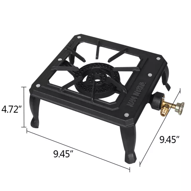 Portable Single Burner Cast Iron Propane LPG Gas Stove Outdoor Camping Cooker 3