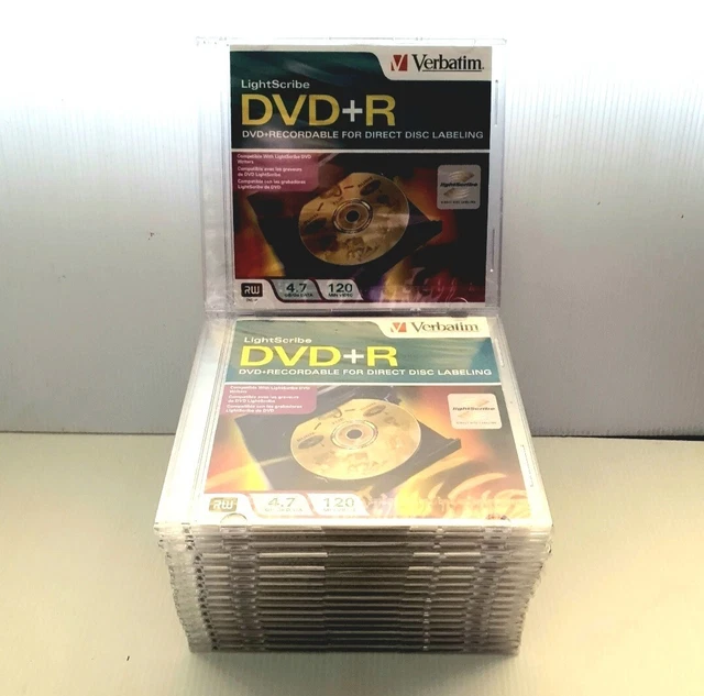 VERBATIM LIGHTSCRIBE DVD+R Blank Recordable Discs 4.7GB 18 x Bundle ...