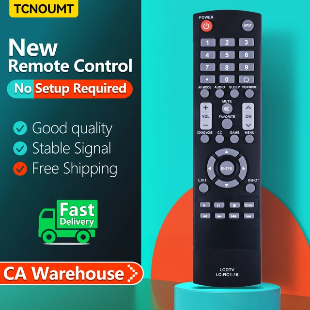 Replacement Remote Control For Sharp Aquos LCD TVs – LC-32D44E-BK And More
