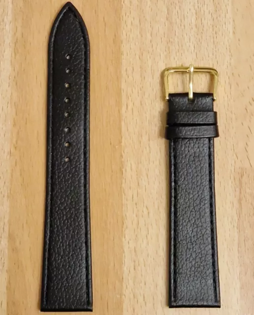 Condor Calf Grain Black Leather Watch Strap 525L01 Long length 18mm 20mm