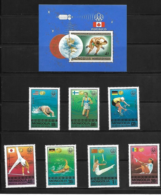 1976 GIOCHI OLIMPICI Mongolia Wrestling Ginnastica Nuoto Corsa Ciclismo