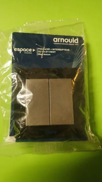 Double Interrupteur et Poussoir MAGNESIUM Arnould Espace Evolution 51105 64214