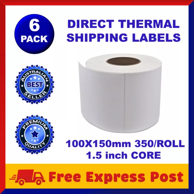 6x Thermal Direct 4x6 Labels Roll 100 X 150mm Fastway EParcel Startrack Zebra