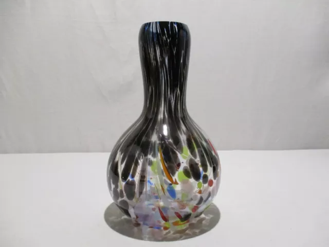 Vase En Verre Souffle Multicolore Forme Calebasse Design Glass 2