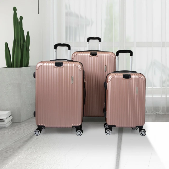 3 PCS Expandable Luggage Set ABS Hardside Suitcase with TSA Lock Spinner Wheels