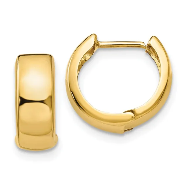 Real 14kt Yellow Gold Hinged Hoop Earrings