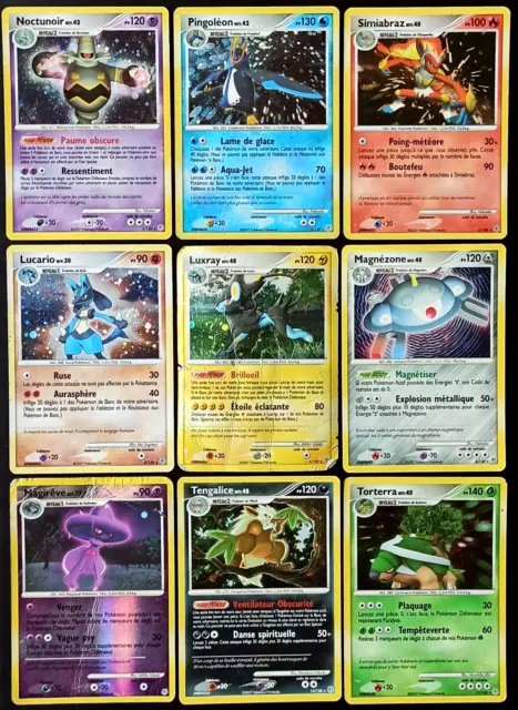 Lot 9 Cartes Pokémon Holo Reverse - Diamant et Perle - FR