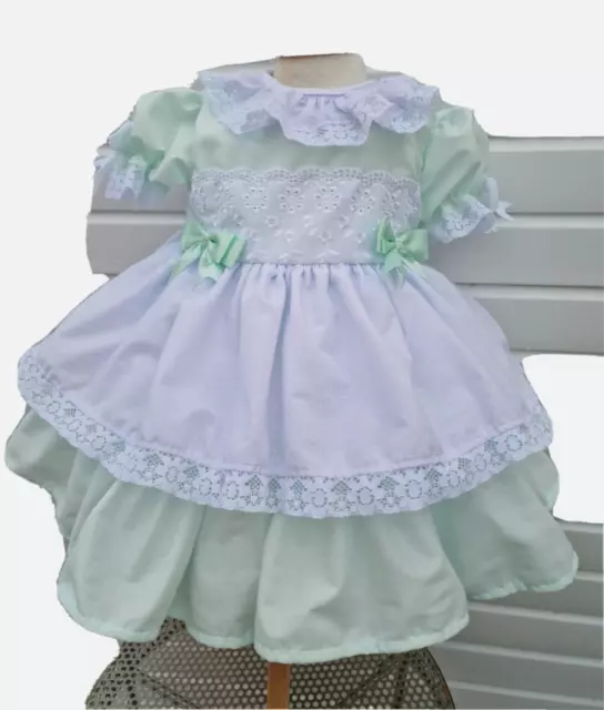 DREAM SALE 12-18 MONTHS BABY GIRLS Romany Spanish layered MINT frilly net dress