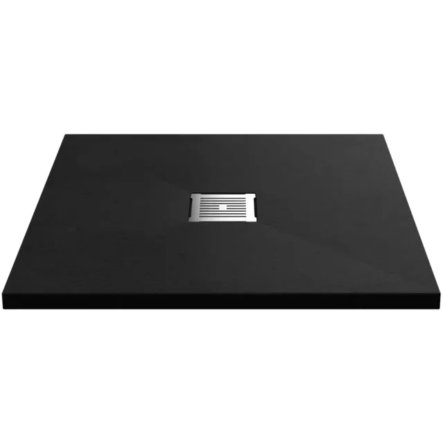 Nuie Slimline Slate Square Shower Tray 800mm x 800mm - Black