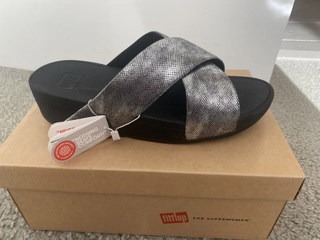 FITFLOP MICRO WOBBLE BOARD WOMEN'S SIZE 9 FLIP FLOP SANDALS SIlver