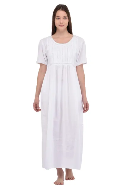 Nightingales Classic White Cotton Nightdress | Cotton Lane