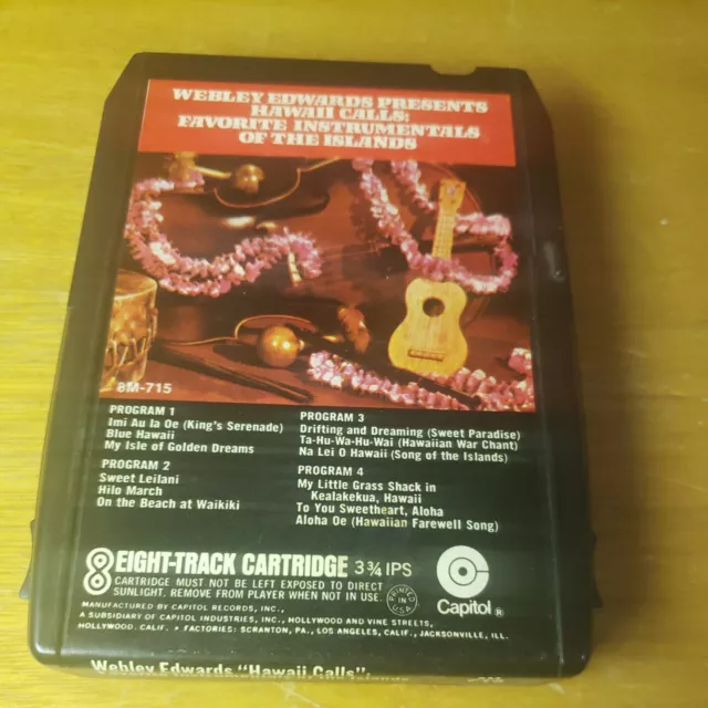 Webley Edwards  Hawaii Calls 8Track tape