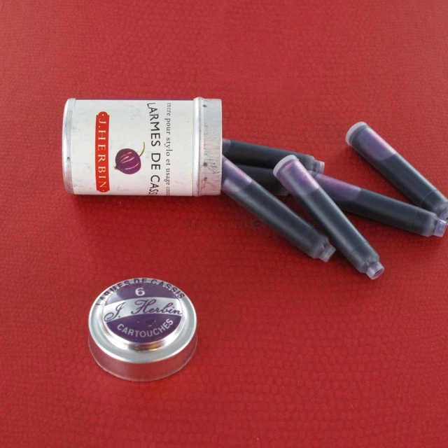 lot de 6 boites de cartouches d'encre larme de cassis boite de 6 Herbin